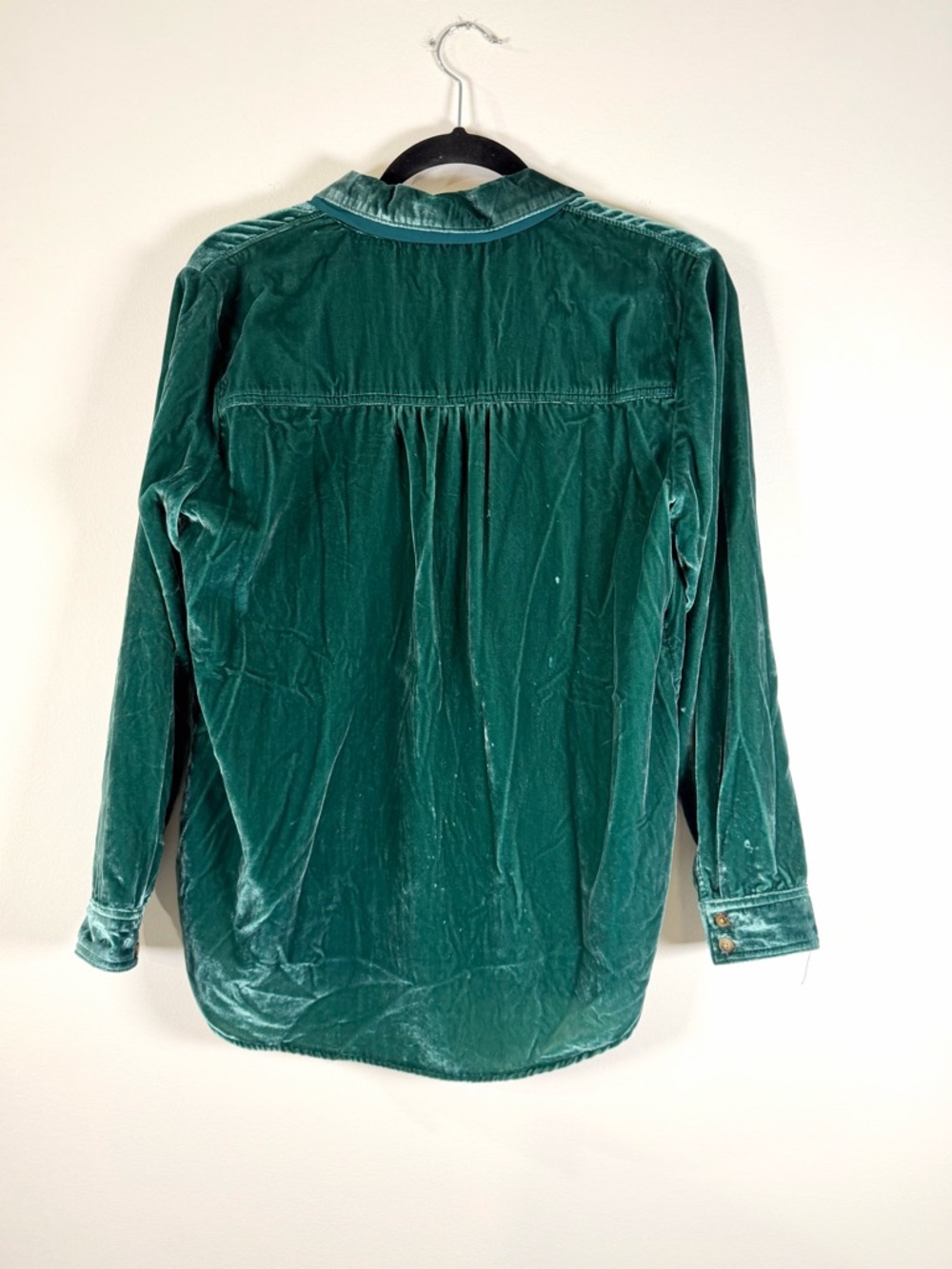Pilcro Teal Paisley-Lined Velvet Shirt - Picture 3 of 3